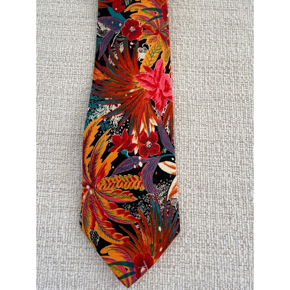 Vintage L'tanna by Resisto‎ Tropical Colorful Necktie Polyester Summer Office